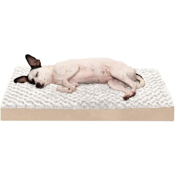 Deluxe Orthopedic Ultra Plush Mattress Pet Bed for Dogs & Cats, Cream, Medium - Picture 3 of 6